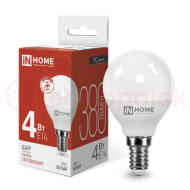 Лампа светодиодная LED-ШАР-VC 4Вт 230В Е14 4000К 380Лм IN HOME Лампа светодиодная LED-ШАР-VC 4Вт 230В Е14 4000К 380Лм IN HOME