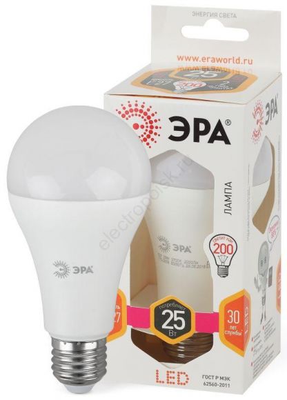 Лампа светодиодная LEDA65-25W-827-E27(диод,груша,25Вт,тепл,E27) (Б0035334)