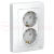 BLANCA скрытой установки розетка двойная с заземлением со шторками, 16А, 250В, белый
