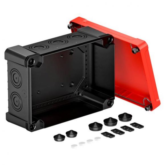 Распределительная коробка X25, IP 67, 286x202x126 мм, черная с красной крышкой (2005164)