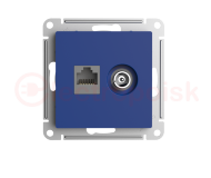 ATLASDESIGN РОЗЕТКА двойная ТВ + компьютерная RJ45, кат. 5Е, АКВАМАРИН ATLASDESIGN РОЗЕТКА двойная ТВ + компьютерная RJ45, кат. 5Е, АКВАМАРИН