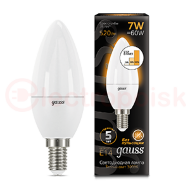 Лампа светодиодная LED 7 Вт 520 Лм 3000К теплая E14 Свеча шаг. диммирование Black Gauss Лампа светодиодная LED 7 Вт 520 Лм 3000К теплая E14 Свеча шаг. диммирование Black Gauss