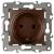 Розетка 2P+E Schuko, 16A-250В, б.л., Эра12, бронза, 12-2001-13