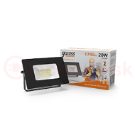 Прожектор светодиодный ДО-20 Вт 1740 Лм 3000К IP65 200-240 В черный LED Elementary Gauss Прожектор светодиодный ДО-20 Вт 1740 Лм 3000К IP65 200-240 В черный LED Elementary Gauss