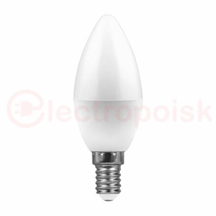 Лампа светодиодная LED 7вт E14 белый матовая свеча
