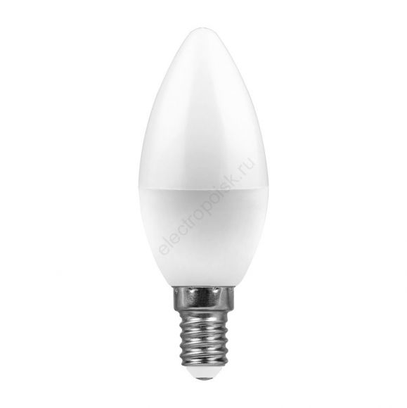 Лампа светодиодная LED 7вт E14 белый матовая свеча (25476)