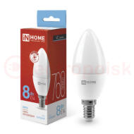 Лампа светодиодная LED-СВЕЧА-VC 8Вт 230В Е14 6500К 760Лм IN HOME Лампа светодиодная LED-СВЕЧА-VC 8Вт 230В Е14 6500К 760Лм IN HOME