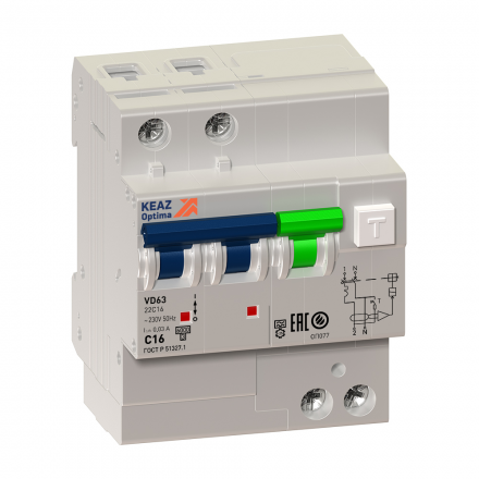 АВДТ с защитой от сверхтоков YON MDV63-42C32-A (4п, 30mA)