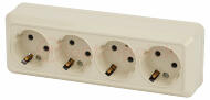 Розетка Intro Quadro 2-208-02 с заземлением четырехместная 4х2P+E, 16А-250В, IP20, ОУ, слоновая кость Розетка Intro Quadro 2-208-02 с заземлением четырехместная 4х2P+E, 16А-250В, IP20, ОУ, слоновая кость