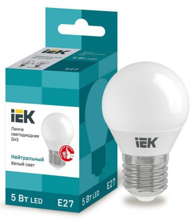 Лампа светодиодная LED 5вт E27 белый матовый шар ECO