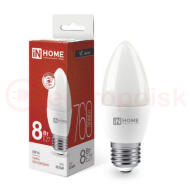 Лампа светодиодная LED-СВЕЧА-VC 8Вт 230В Е27 4000К 760Лм IN HOME Лампа светодиодная LED-СВЕЧА-VC 8Вт 230В Е27 4000К 760Лм IN HOME