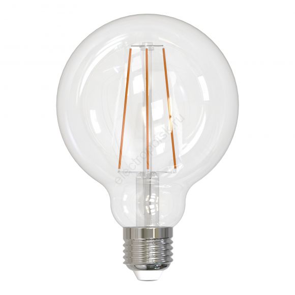 LED-G95-10W/3000K/E27/CL PLS02WH Лампа светодиодная. Форма ''шар'', прозрачная. Серия Sky. Теплый белый свет (3000K). Картон. ТМ Uniel.'' (UL-00004862)
