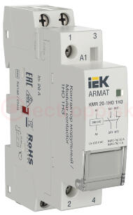 ARMAT Контактор модульный KMR 20А 230В AC 1НО 1НЗ IEK ARMAT Контактор модульный KMR 20А 230В AC 1НО 1НЗ IEK