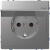Розетка D-Life 16А с заземляющим контактом и      крышкой IP 44 сталь нержавеющая SD