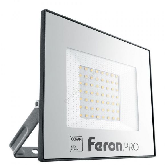 Прожектор светодиодный ДО-50w 6400К 5000Лм IP65 черный Feron.PRO (41540)