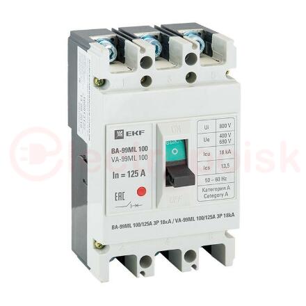 Автоматический выключатель ВА-99М 100/125А 3P 18кА Basic