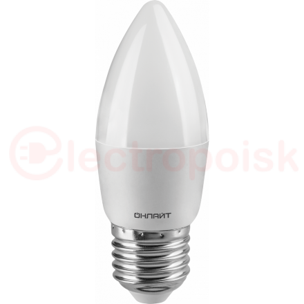 Лампа светодиодная LED 6вт E27 теплый матовая свеча