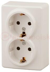 Розетка 2х2P+E Schuko, 16A-250В, ОУ, Эра Эксперт, сл.кость, 11-2205-02 Розетка 2х2P+E Schuko, 16A-250В, ОУ, Эра Эксперт, сл.кость, 11-2205-02