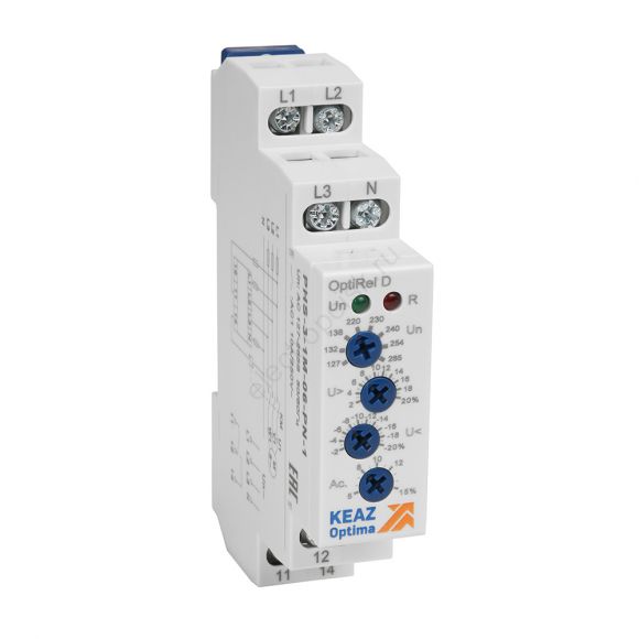 Реле контроля фаз OptiRel D PHS-3-1M-06-PN-1 повышенного/пониженного настр асимметрии 3Ф+N 1СО