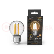 Лампа светодиодная LED 13Вт 1100Лм 2700К теплая Е27 Шар Filament Gauss Лампа светодиодная LED 13Вт 1100Лм 2700К теплая Е27 Шар Filament Gauss