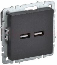 BRITE Роз. USB A+A 3,1А РЮ10-1-БрЧ черн. IEK BRITE Роз. USB A+A 3,1А РЮ10-1-БрЧ черн. IEK