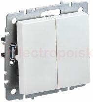 BRITE Выключатель двухклавишный 10А ВС10-2-0-БрЖ жемчуг BRITE Выключатель двухклавишный 10А ВС10-2-0-БрЖ жемчуг