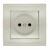 Розетка Бриллиант без заземления с защитной шторкой слоновая кость