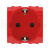 BRAVA Розетка 2 модуля с заземлением со шторками  красная (10 шт)