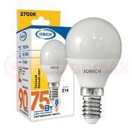Лампа светодиодная LED 8w 2700К, E14, 720Лм, шар   IONICH Лампа светодиодная LED 8w 2700К, E14, 720Лм, шар   IONICH