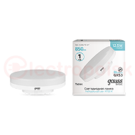 Лампа светодиодная LED 12.5 Вт850 Лм 4100К белая GX53 таблетка Basic Gauss Лампа светодиодная LED 12.5 Вт850 Лм 4100К белая GX53 таблетка Basic Gauss