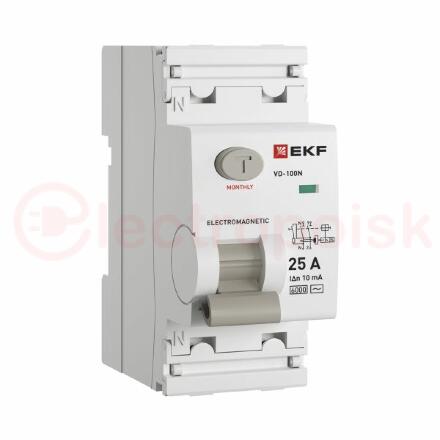 Выключатель дифференциального тока ВД-100N 2P 25А 10мА тип AC эл-мех 6кА PROXIMA