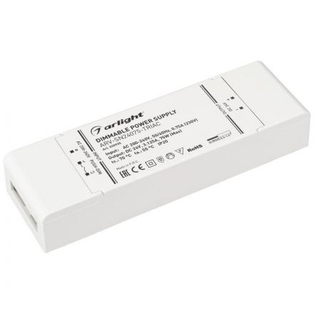 Блок питания ARV-SN24075-TRIAC (24V, 3.125A, 75W) (ARL, IP20 Пластик, 3 года)