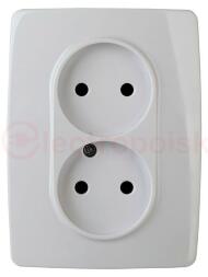 Розетка 2X2P, 16A-250В, Эра12, белый, 12-2107-01 Розетка 2X2P, 16A-250В, Эра12, белый, 12-2107-01