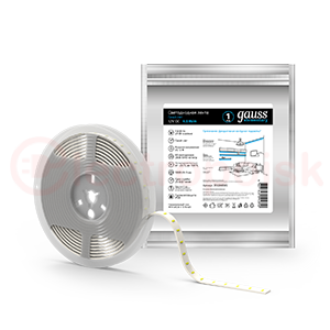 Лента светодиодная LEDх60/м 5м 4.8w/м 12в.IP20 синий Elementary Gauss Лента светодиодная LEDх60/м 5м 4.8w/м 12в.IP20 синий Elementary Gauss