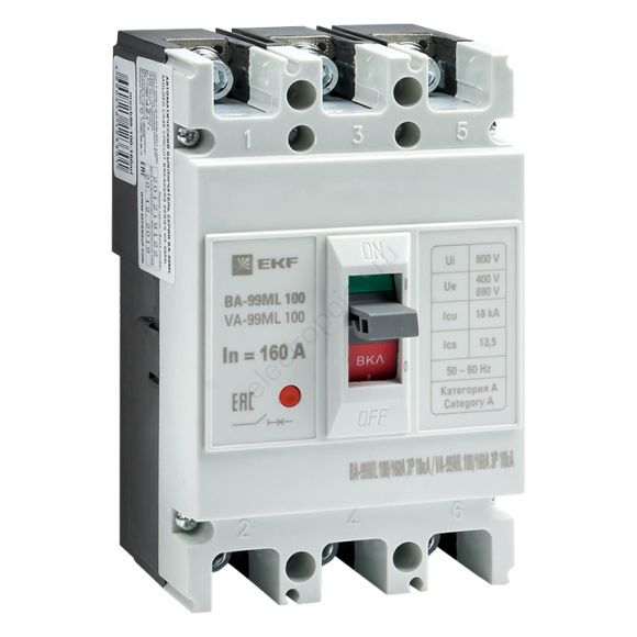 Автоматический выключатель ВА-99МL 100/160А 3P    18кА  Basic