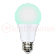 LED-A60-9W/SCBG/E27/FR/DIM IP65 PLO65WH Лампа светодиодная диммируемая для бройлеров. Спектр синий и зеленый. TM Uniel LED-A60-9W/SCBG/E27/FR/DIM IP65 PLO65WH Лампа светодиодная диммируемая для бройлеров. Спектр синий и зеленый. TM Uniel