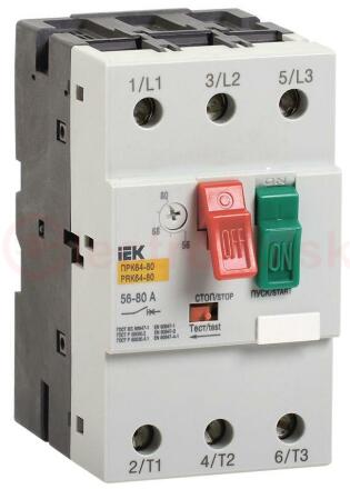 Выключатель защиты двигателя ПРК64-40 In=40A      Ir=25-40A Ue 660В IEK Выключатель защиты двигателя ПРК64-40 In=40A      Ir=25-40A Ue 660В IEK