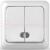 Олимп Выключатель двухклавишный с подсветкой белый наружный