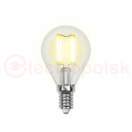 Лампа светодиодная LED 5вт 200-250В шар диммируемый 450Лм Е14 4000К Uniel Air филамент Лампа светодиодная LED 5вт 200-250В шар диммируемый 450Лм Е14 4000К Uniel Air филамент