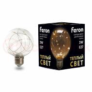 Лампа светодиодная LED 3вт Е27 прозрачный 2700К шар G80 Лампа светодиодная LED 3вт Е27 прозрачный 2700К шар G80