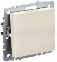 BRITE Выключатель одноклавишный самовозвратный 10А ВС10-1-4-БрКр бежевый BRITE Выключатель одноклавишный самовозвратный 10А ВС10-1-4-БрКр бежевый
