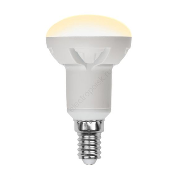 LED-R50 7W/3000K/E14/FR/DIM PLP01WH Лампа светодиодная, диммируемая. Форма ''Рефлектор'', матовая. Серия Яркая. Теплый белый свет (3000K). Картон. ТМ Uniel.''