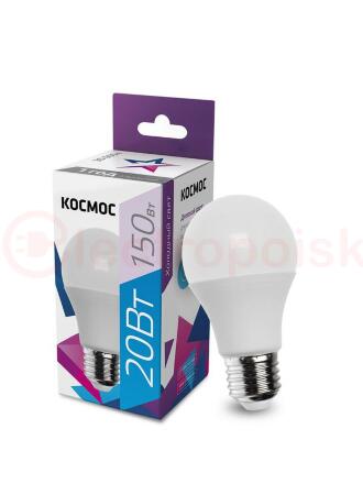Лампа светодиодная LED 20Вт 220В Е27 D60х118 6500К холодный A60 Космос
