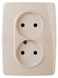 Розетка 2X2P, 16A-250В, Эра12, слоновая кость, 12-2107-02 Розетка 2X2P, 16A-250В, Эра12, слоновая кость, 12-2107-02