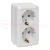 Рим Розетка двойная 16А с заземлением белая