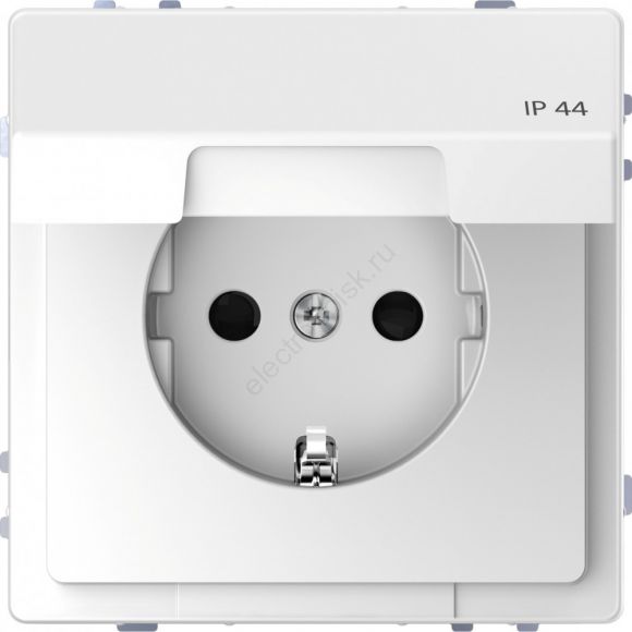 Розетка D-Life 16А с заземляющим контактом и      крышкой IP 44 белый лотос SD MTN2314-6035