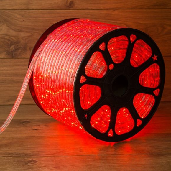 Дюралайт профессиональный светодиодный свечение с динамикой (3W) красный 220В d13мм (бухта 100м)