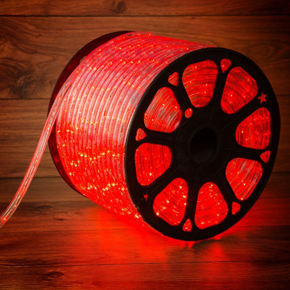 Дюралайт профессиональный светодиодный постоянное свечение (2W) красный 220В d13мм (бухта 100м)