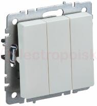 BRITE Выключатель трехклавишный 10А ВС10-3-0-БрЖ жемчуг BRITE Выключатель трехклавишный 10А ВС10-3-0-БрЖ жемчуг