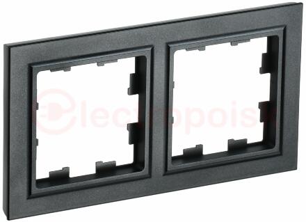 BRITE Рамка 2 поста РУ-2-БрЧ черный